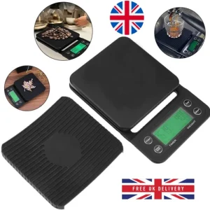 Digital Coffee Scale with Timer | High Precision Kitchen Weighing Scale 5kg/0.1g