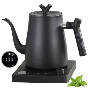Smart Gooseneck Electric Kettle 1.0 Liter with Temperature 1 Litres, Black
