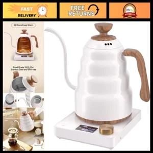 Electric Gooseneck Kettle 30oz, Smart Temp Control, Quick Heat, 304 Stainless St